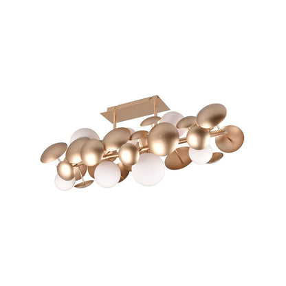 Bubble 8 Light Gold Semi-Flush Ceiling Light