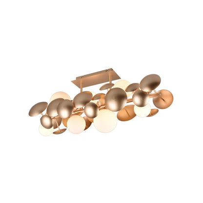Bubble 8 Light Gold Semi-Flush Ceiling Light