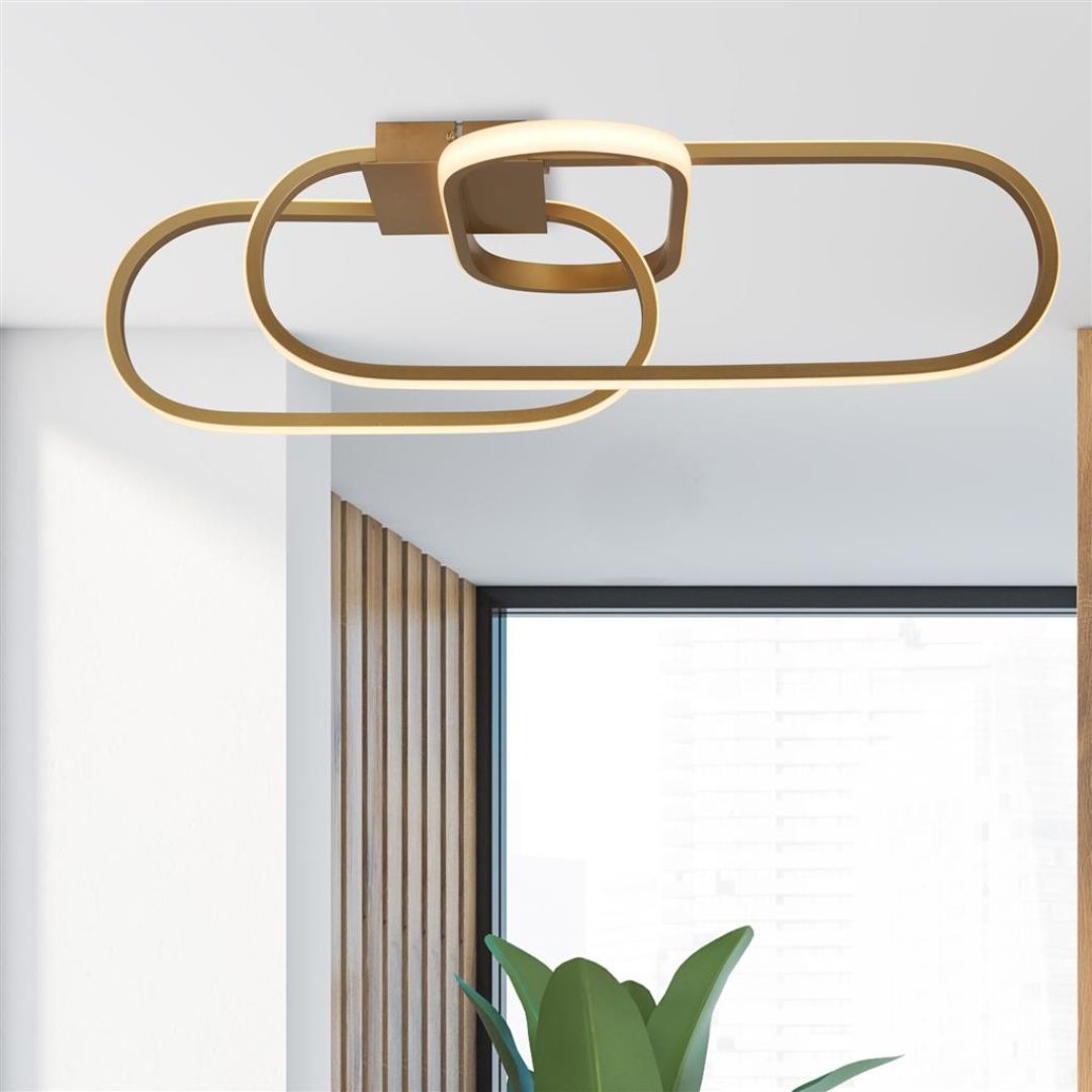Clip Gold LED Flush Ceiling Light