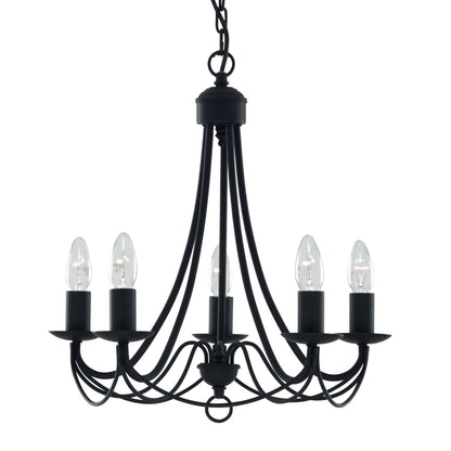 Maypole 5 Light Chandelier in Matt Black