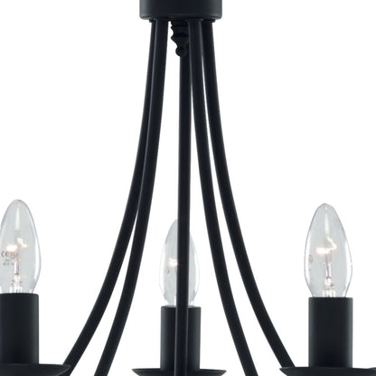 Maypole 5 Light Chandelier in Matt Black