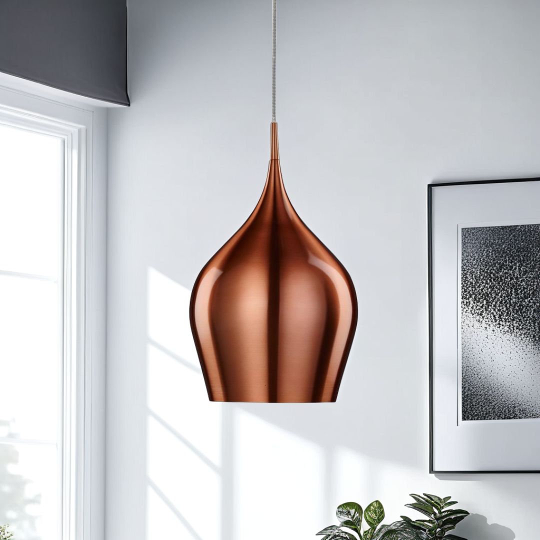 Vibrant Metallic Pink Pendant Ceiling Light