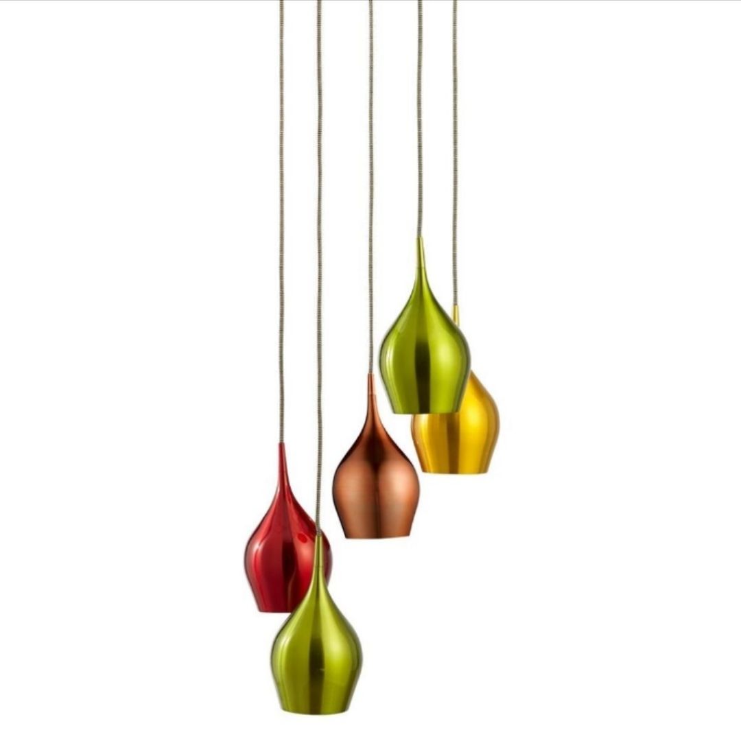 Vibrant 5 Light Cluster Pendant Ceiling Light