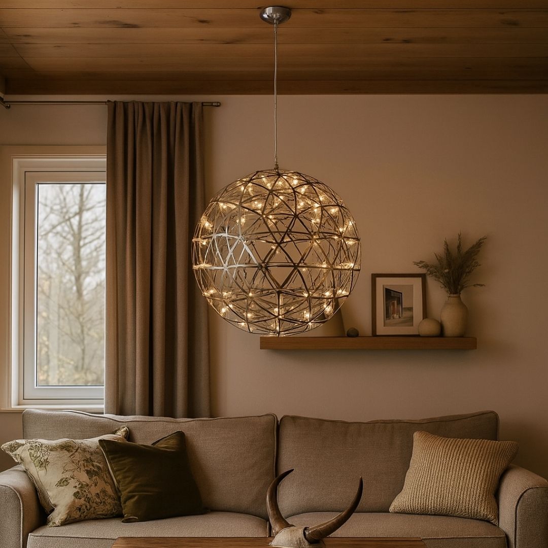 Galaxy Chrome Metal Ball LED Ceiling Pendant