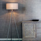 Tri Matte Nickel Tripod Floor Lamp with Grey Shade