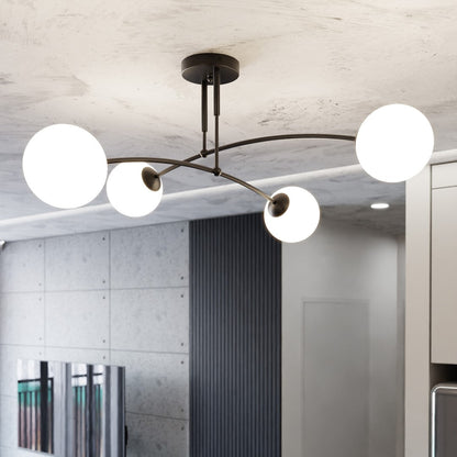 Pregos 4 Light Semi Flush Light Black & White