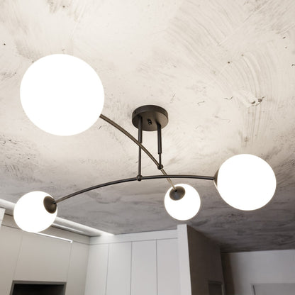 Pregos 4 Light Semi Flush Light Black & White