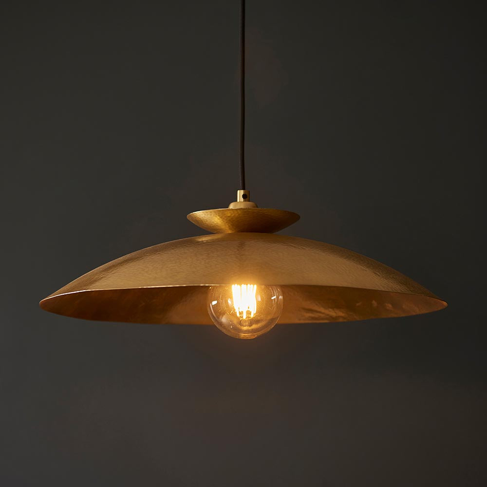 Hammered Pendant Brass