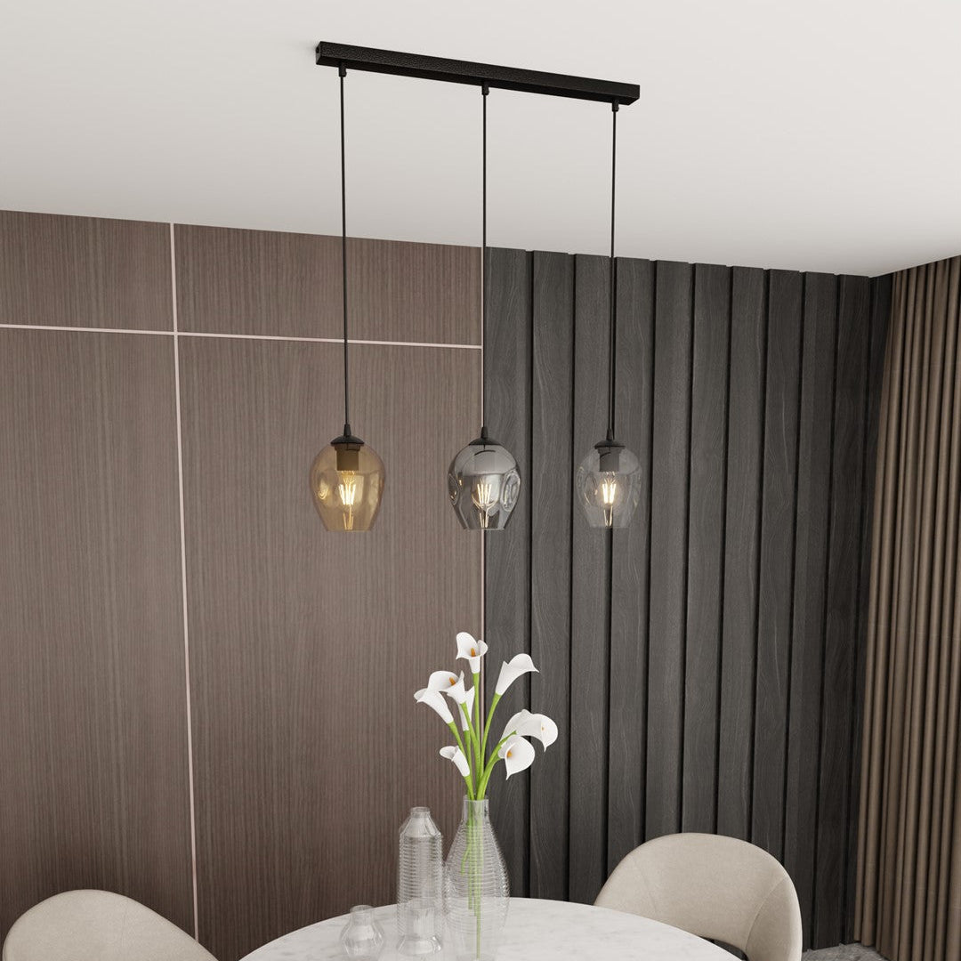 Istar 3 Light Pendant Black, Graphite & Amber