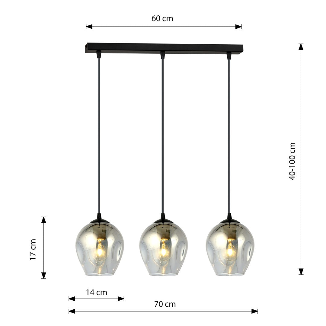 Istar 3 Light Pendant Black & Graphite