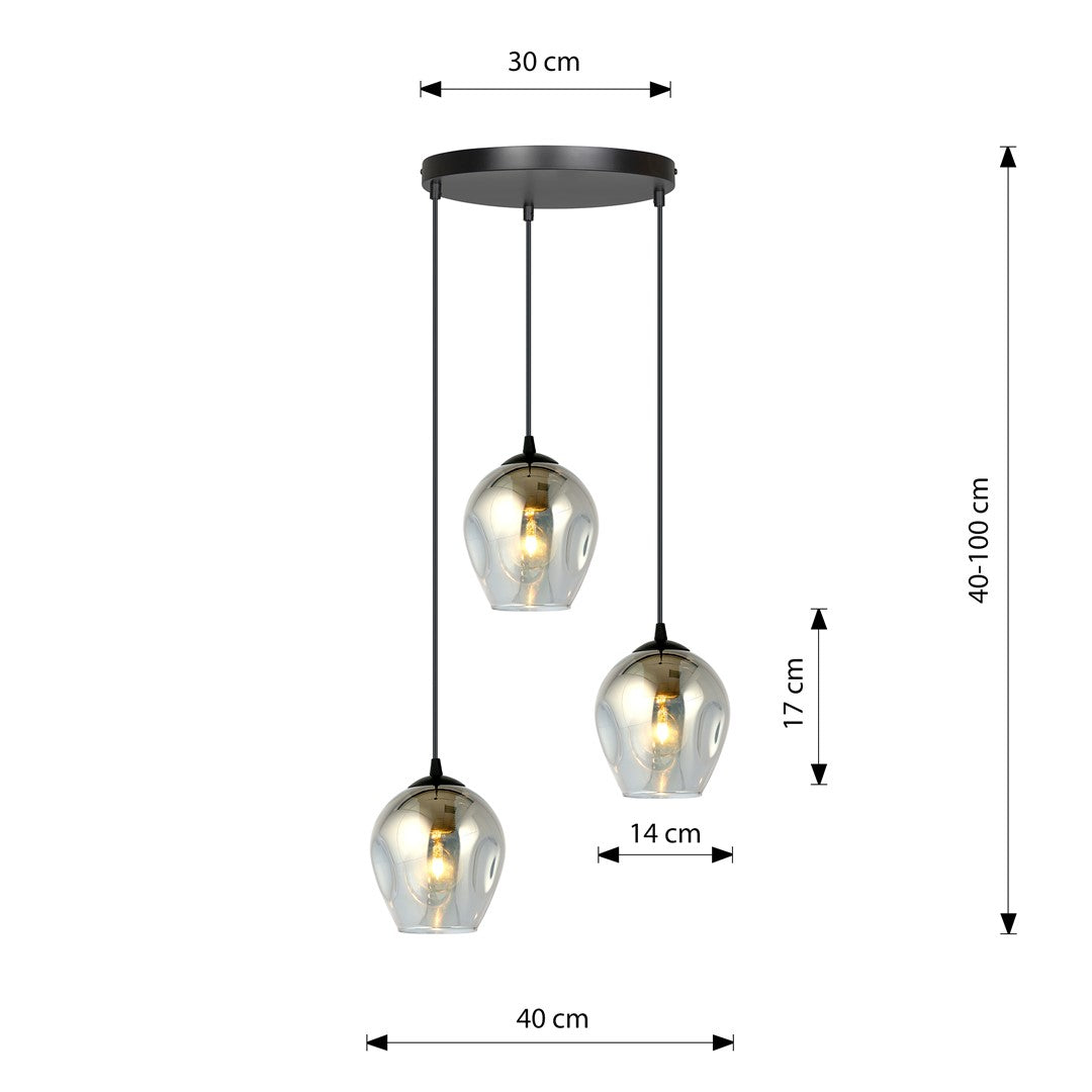 Istar 3 Light Pendant Black & Graphite