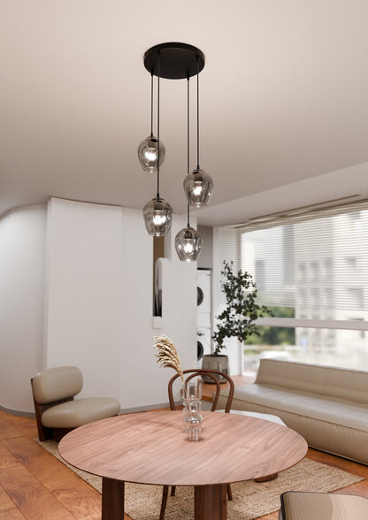 Istar 4 Light Pendant Black & Graphite
