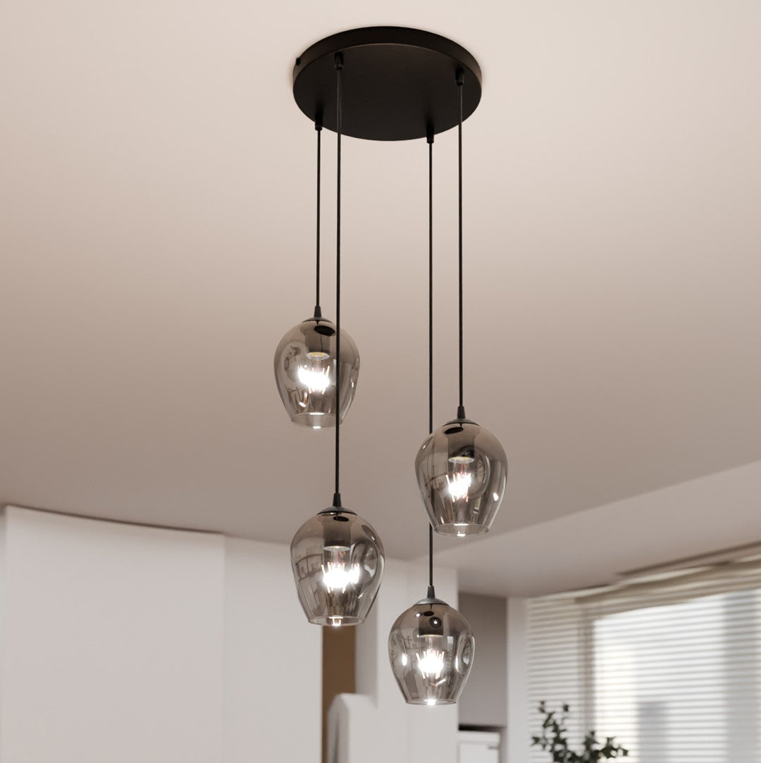 Istar 4 Light Pendant Black & Graphite