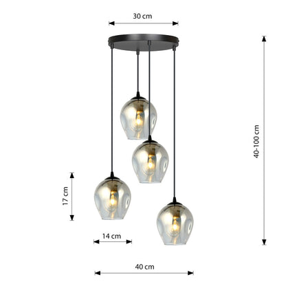 Istar 4 Light Pendant Black & Graphite