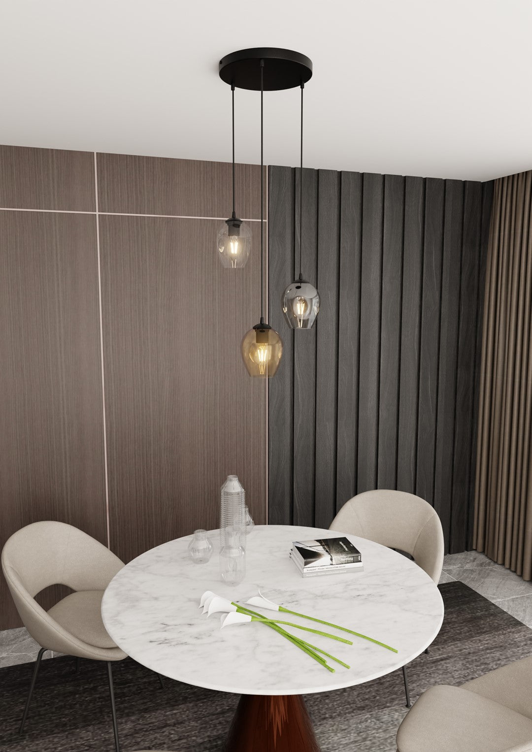 Istar 3 Light Pendant Black, Graphite & Amber