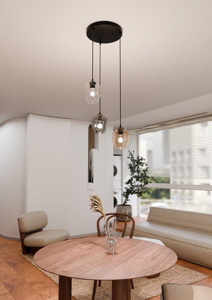 Istar 3 Light Pendant Black, Graphite & Amber