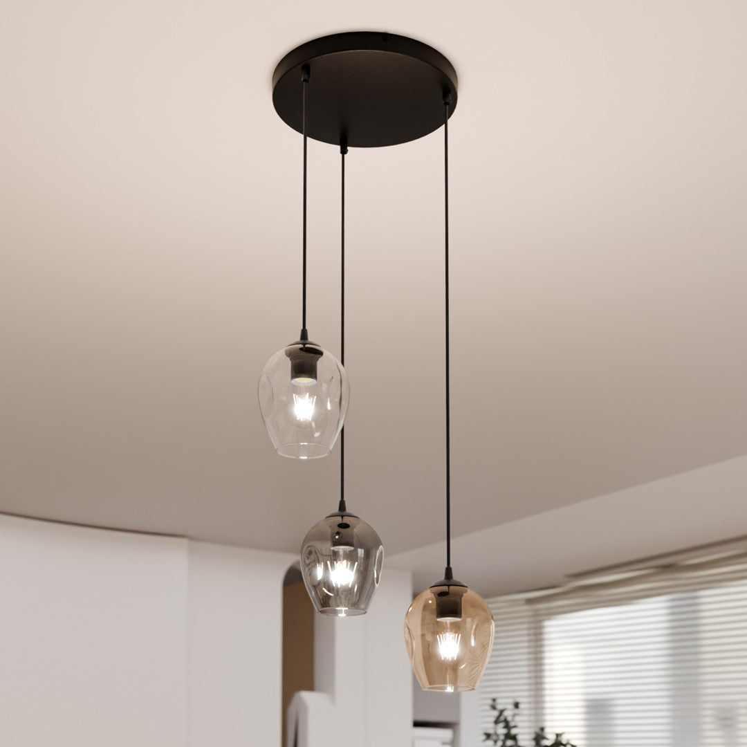 Istar 3 Light Pendant Black, Graphite & Amber
