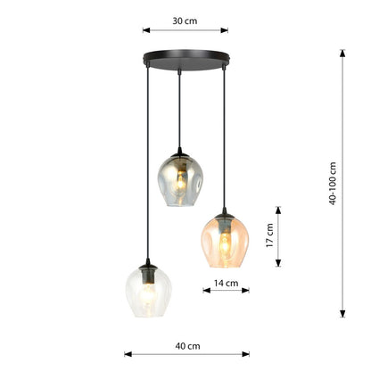 Istar 3 Light Pendant Black, Graphite & Amber