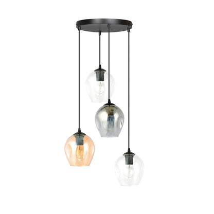 Istar 4 Light Pendant Black, Graphite & Amber