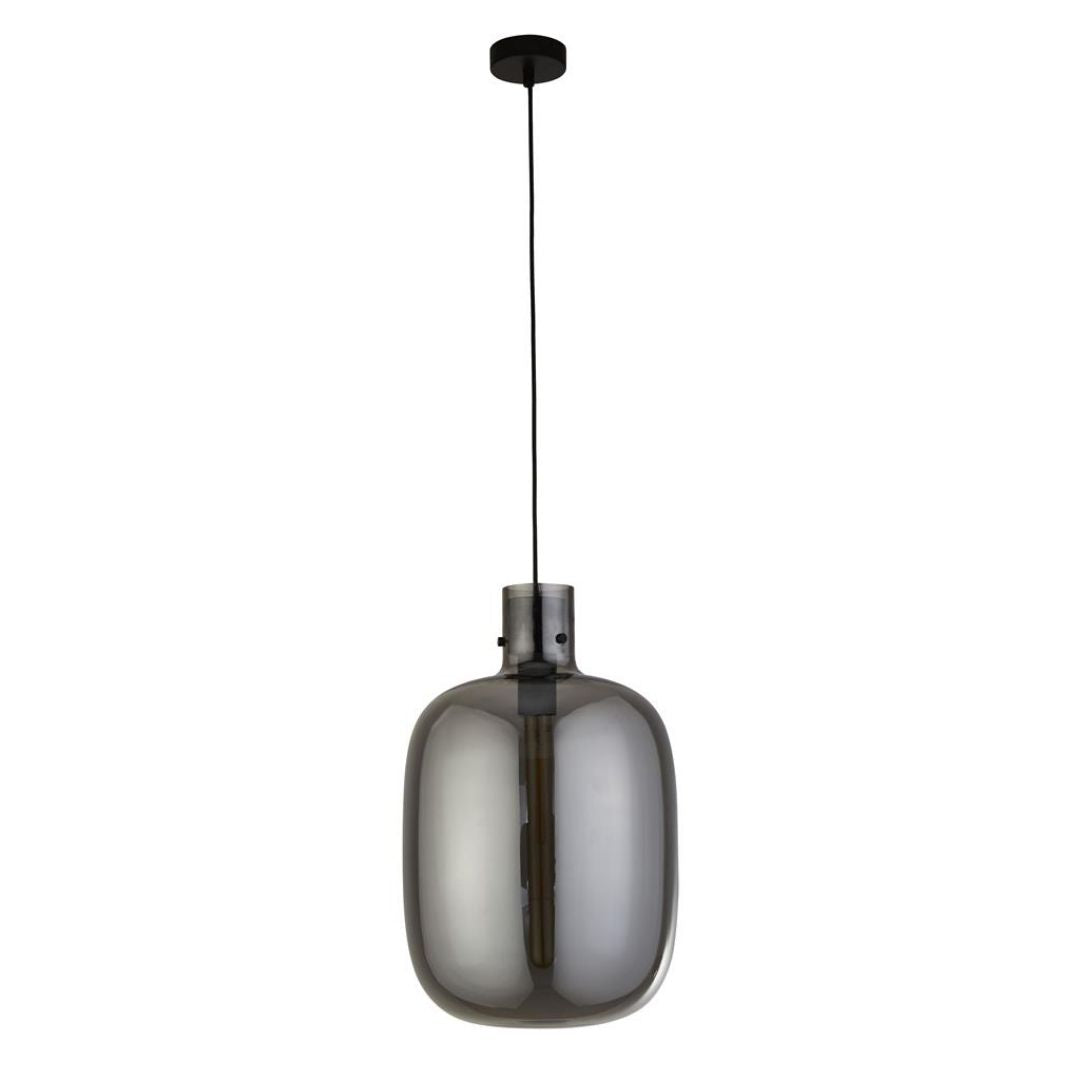 Barrel Black and Smoked Glass Pendant Ceiling Light