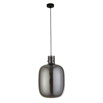 Barrel Black and Smoked Glass Pendant Ceiling Light