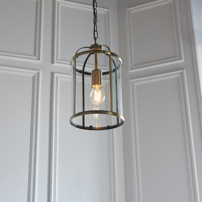 Lambeth 1 Light Pendant Antique Brass