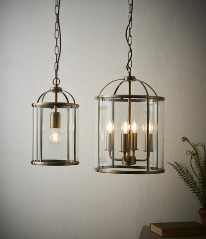 Lambeth 1 Light Pendant Antique Brass