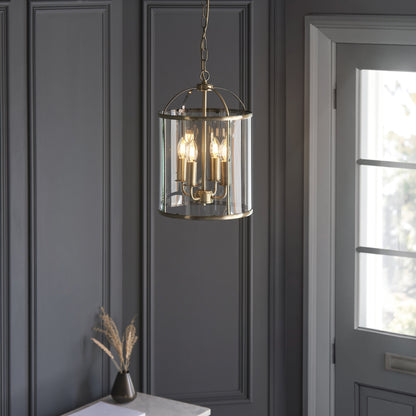 Lambeth 4 Light Pendant Antique Brass