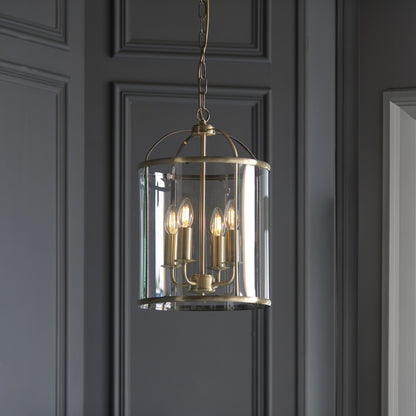 Lambeth 4 Light Pendant Antique Brass