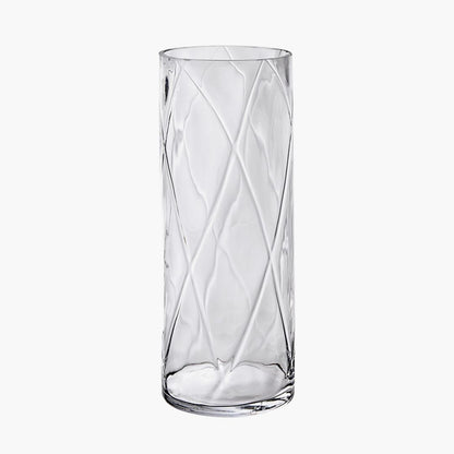 Round Optic Clear Glass Vase Large