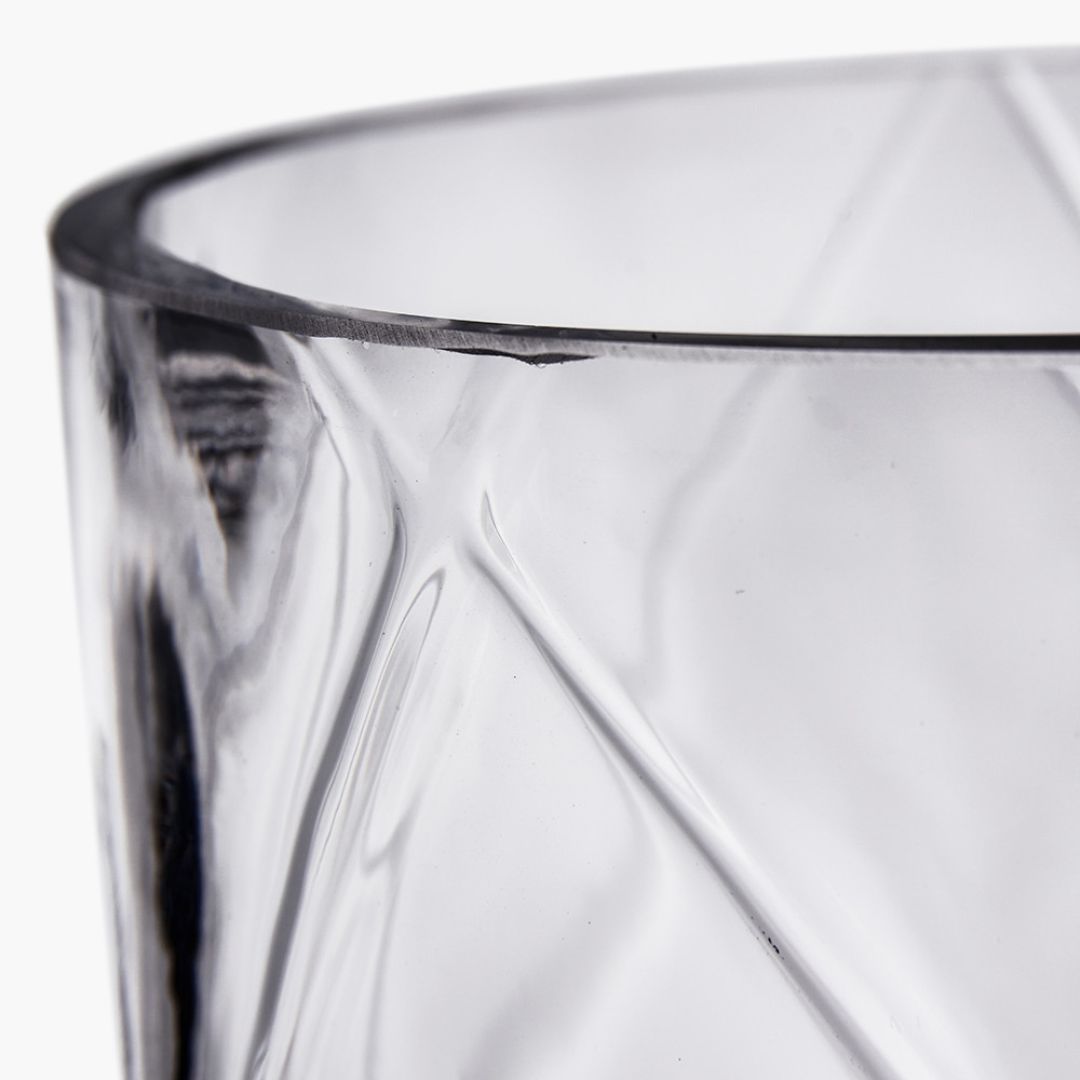 Round Optic Clear Glass Vase Large