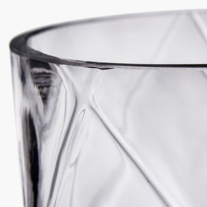 Round Optic Clear Glass Vase Large