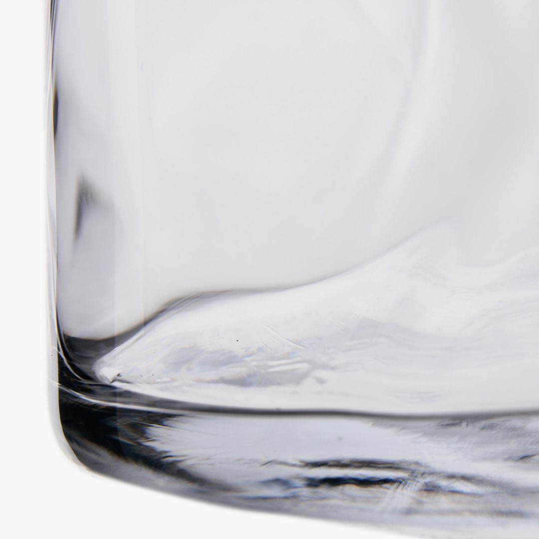 Round Optic Clear Glass Vase Large