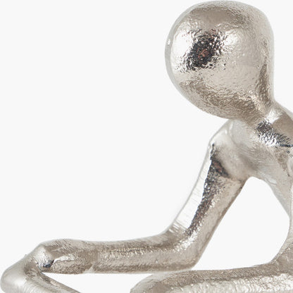 Double Cyclist Ornament in Silver