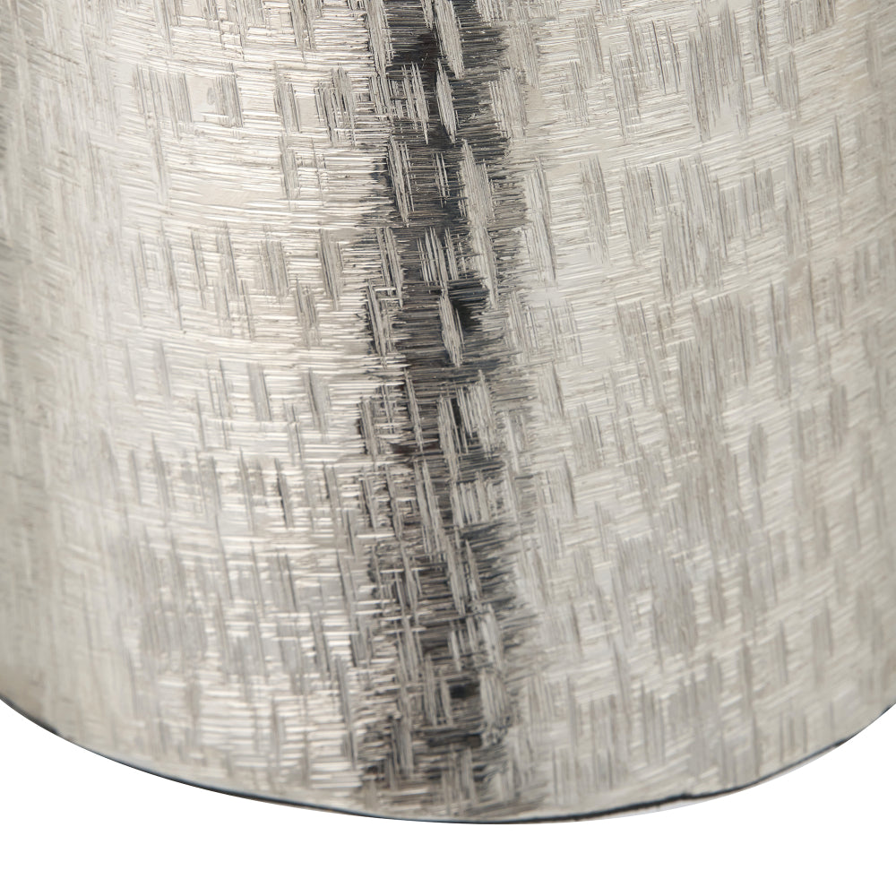 Silver Metal Hammered Tall Vase