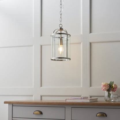 Lambeth 1 Light Pendant Satin Nickel