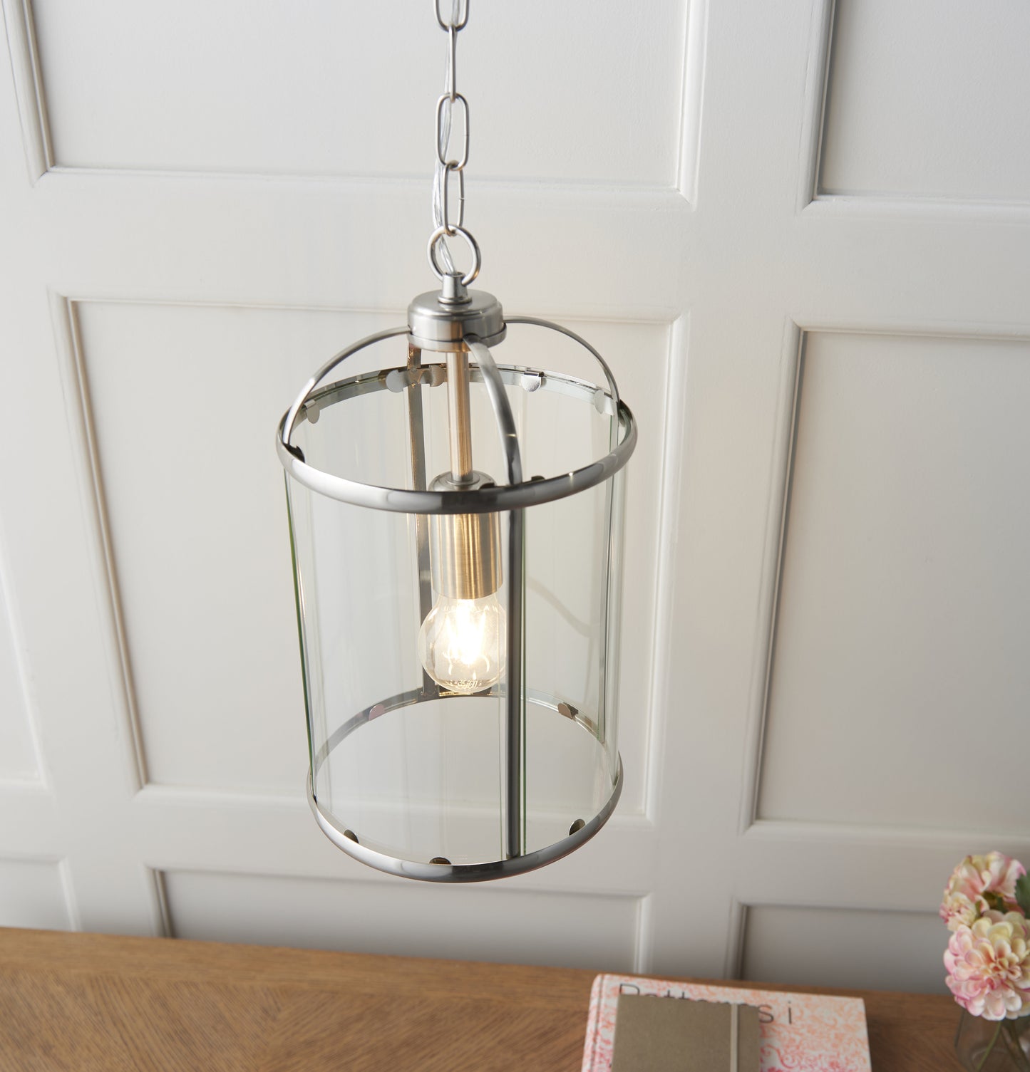 Lambeth 1 Light Pendant Satin Nickel