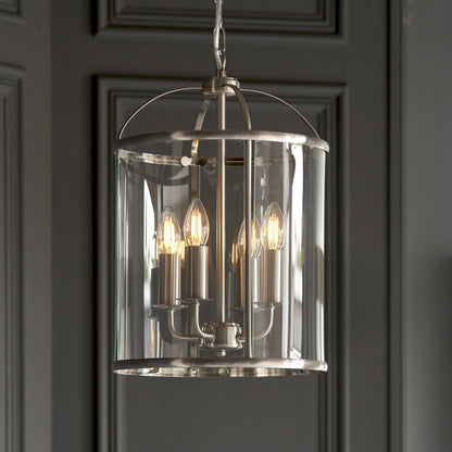 Lambeth 4 Light Pendant Satin Nickel