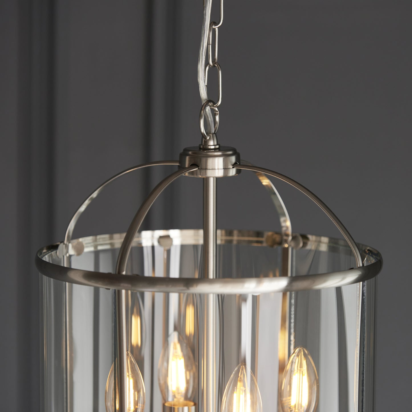 Lambeth 4 Light Pendant Satin Nickel