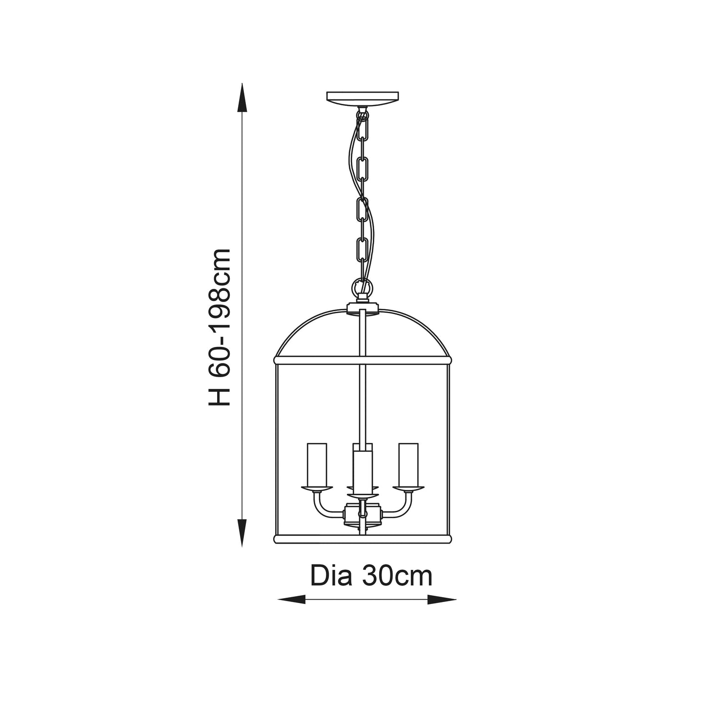 Lambeth 4 Light Pendant Satin Nickel