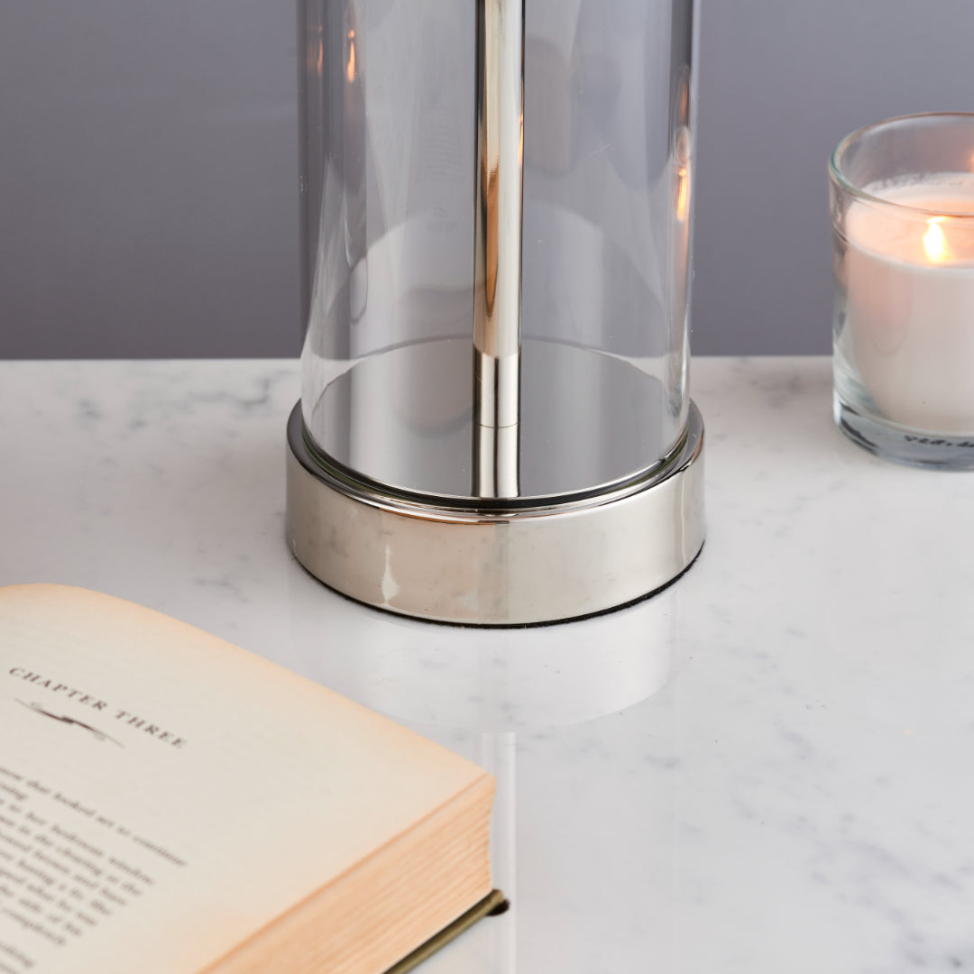 Lessina Nickel and Glass Touch Table Lamp