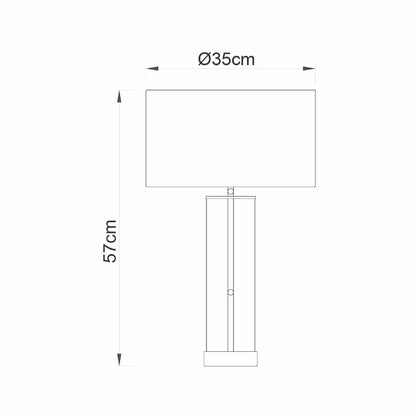 Lessina Nickel and Glass Touch Table Lamp