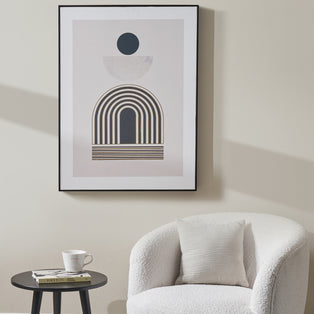 Art Deco Linear Gold And Black Framed Canvas