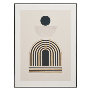 Art Deco Linear Gold And Black Framed Canvas