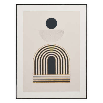 Art Deco Linear Gold And Black Framed Canvas