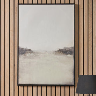 Abstract Grey and White Framed Canvas