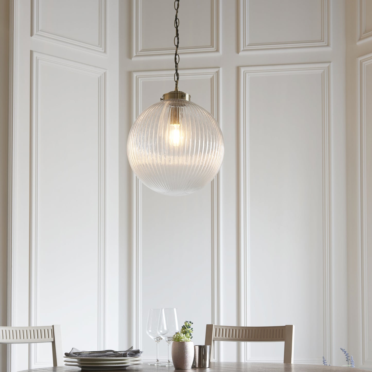 Brydon Pendant 350mm Antique Brass