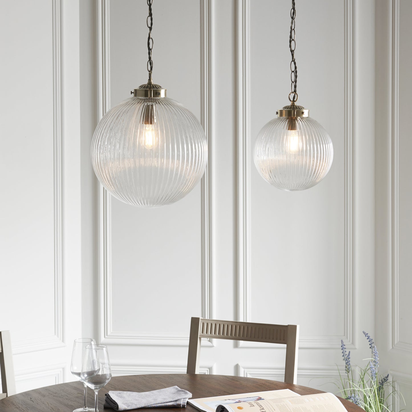 Brydon Pendant 350mm Antique Brass