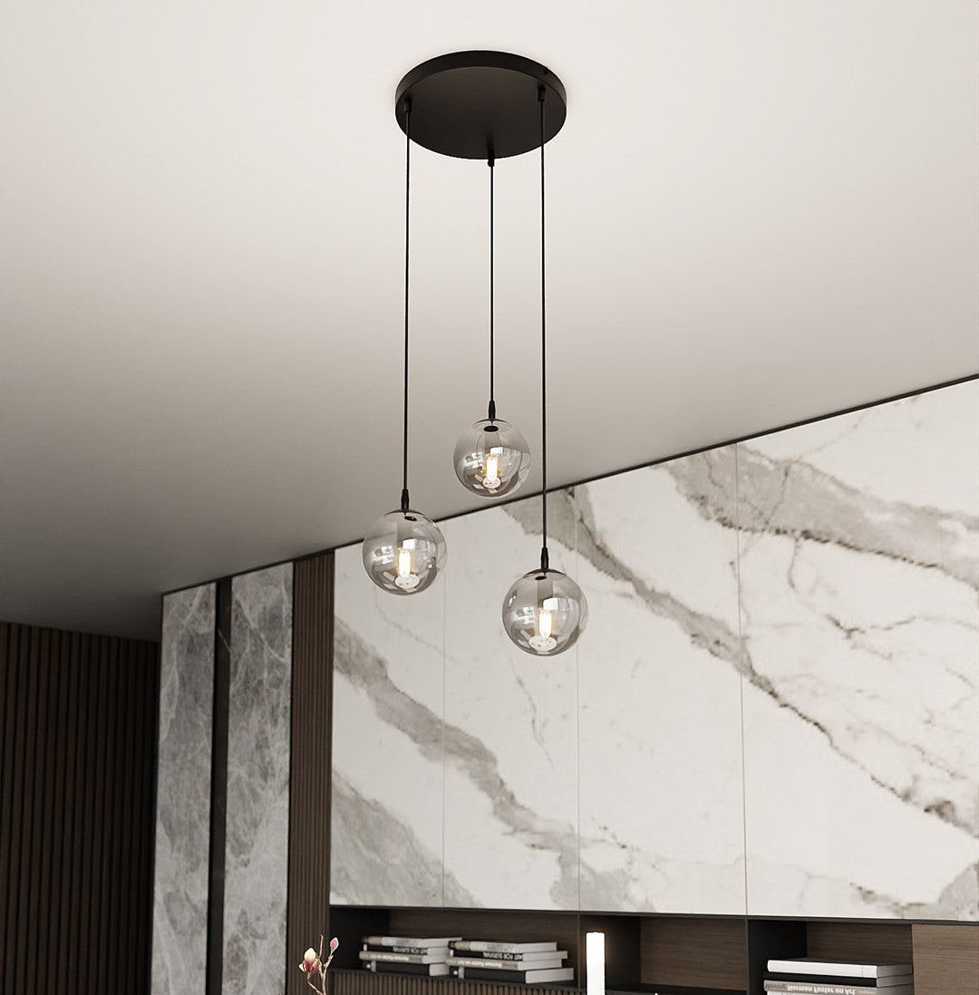 Cosmo 3 Light Pendant Black & Graphite