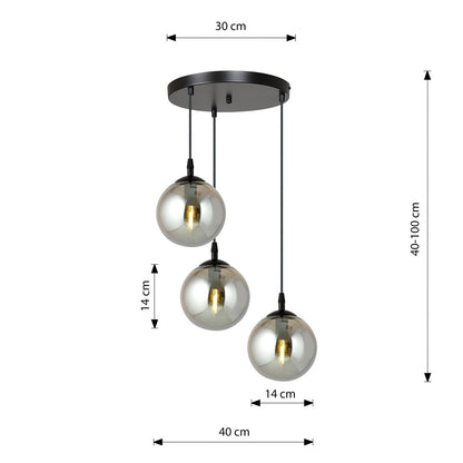 Cosmo 3 Light Pendant Black & Graphite